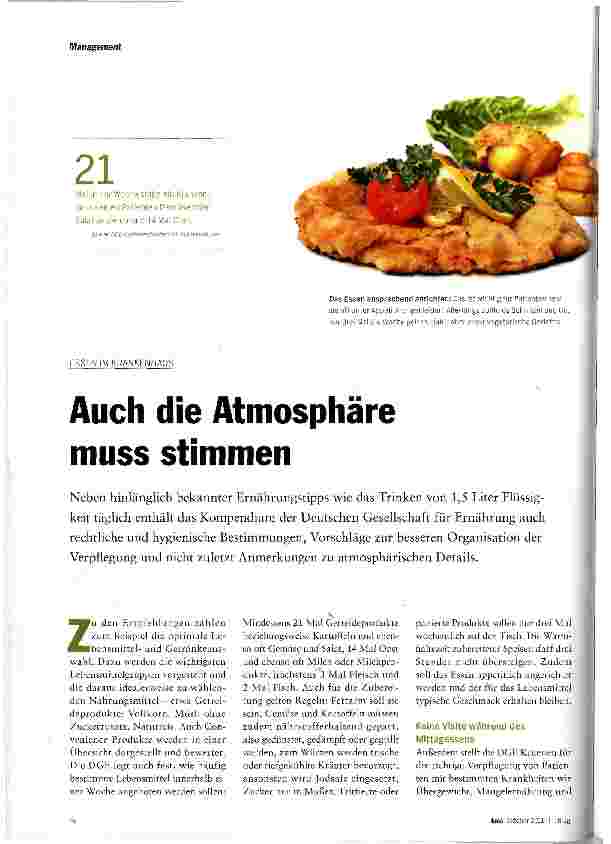 Vorschauseite 1: Auch die Atmosphäre muss stimmen