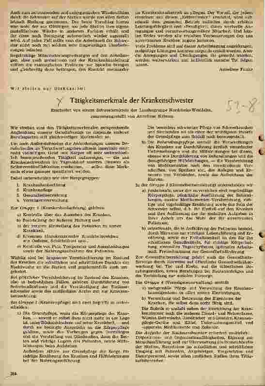 Vorschauseite 3: Bericht über die Bundestagung des DPWV und die Jahresarbeitstagung 1961 für leitende Schwestern des AKV (3.-7. Okt. 1961)