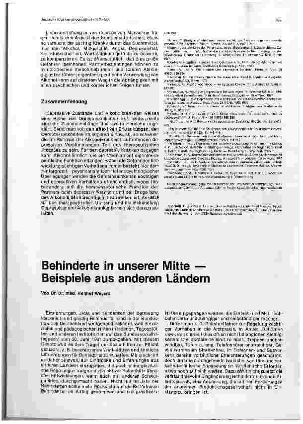 Vorschauseite 1: Behinderte in unserer Mitte — Beispiele aus anderen Ländern