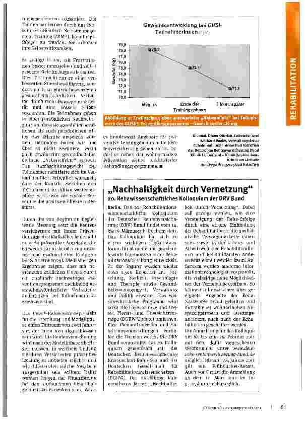 Vorschauseite 4: Das Präventionsprogramm GUSI®Ein innovatives Modellprojekt der Deutschen Rentenversicherung Bund