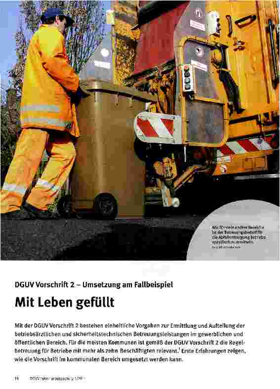 Vorschauseite 1: DGUVVorschrift 2 - Umsetzung am FallbeispielMit Leben gefüllt