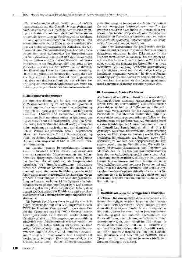 Vorschauseite 3: Aktuelle Rechtsfragen dienstlicher Beurteilungen im Rahmen personeller Auswahlprozesse