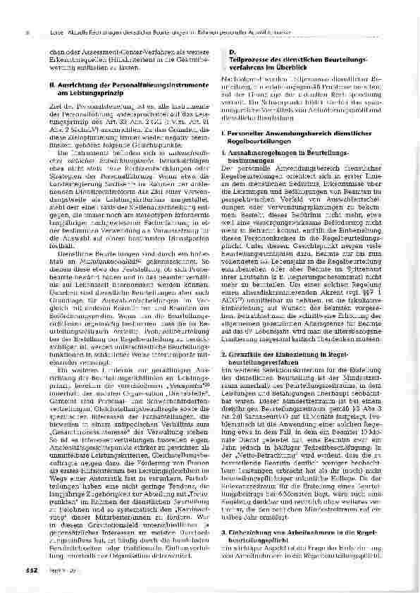 Vorschauseite 5: Aktuelle Rechtsfragen dienstlicher Beurteilungen im Rahmen personeller Auswahlprozesse