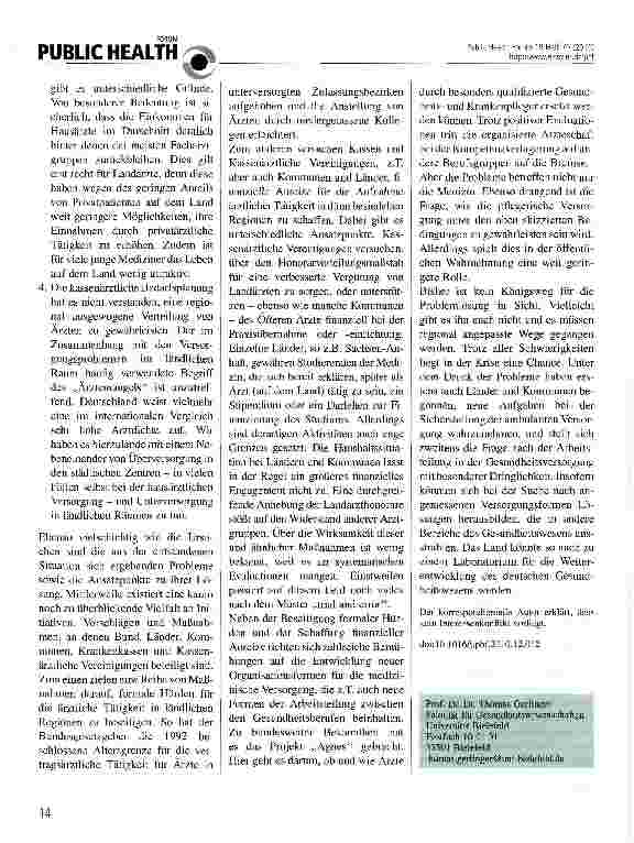 Vorschauseite 2: Versorgung in ländlichen Regionen
