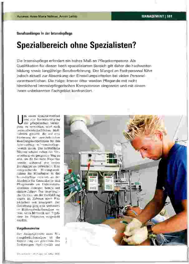 Vorschauseite 1: Spezialbereich ohne Spezialisten?