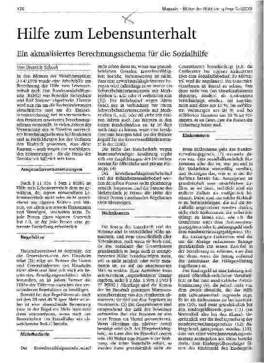 Vorschauseite 1: Hilfe zum Lebensunterhalt