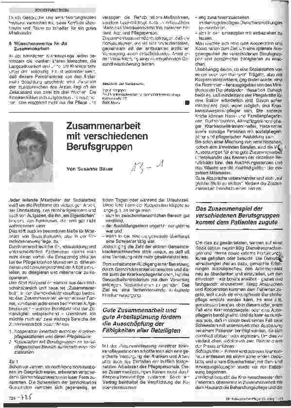 Vorschauseite 1: Zusammenarbeit mit verschiedenen Berufsgruppen