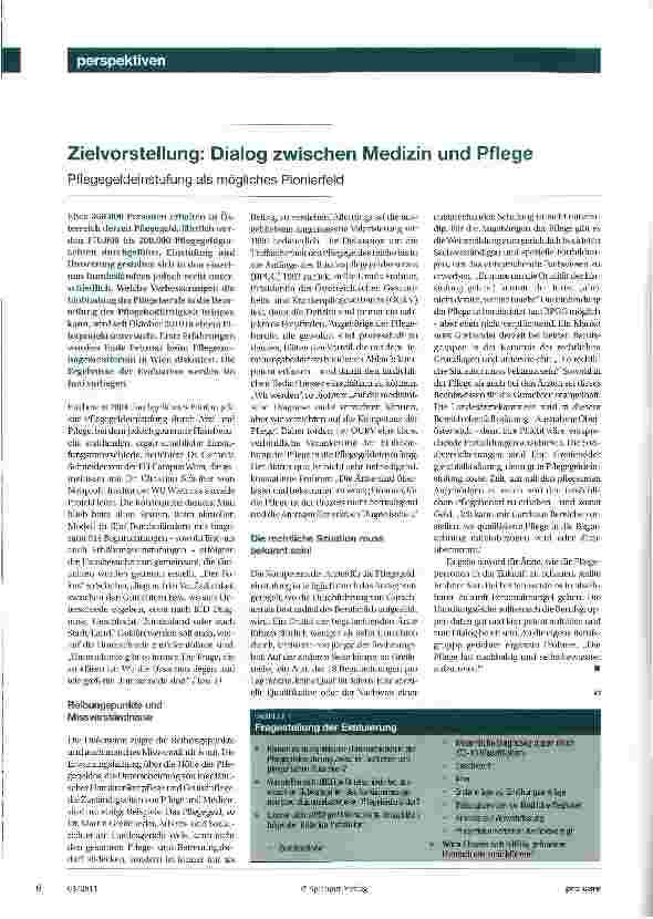 Vorschauseite 1: Zielvorstellung: Dialog zwischen Medizin und Pflege