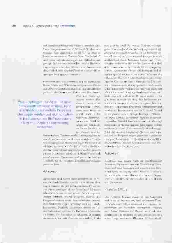 Vorschauseite 3: Lebensmittelvirologie, Teil 2: Übersicht der wichtigsten, lebensmittelrelevanten Viren