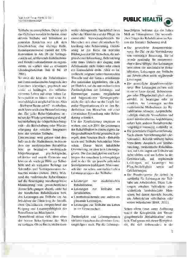 Vorschauseite 2: Rehabilitation - was ist und was nötig ist