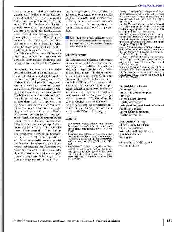 Vorschauseite 4: Navigierte Umstellungsosteotomie: Indikation, Technik und Ergebnisse