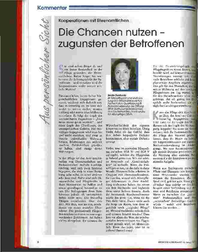 Vorschauseite 1: Die Chancen nutzen - zugunsten der Betroffenen