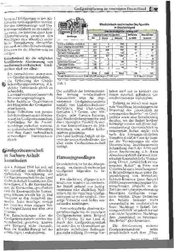 Vorschauseite 2: Großgeräteplanung im vereinigten Deutschland