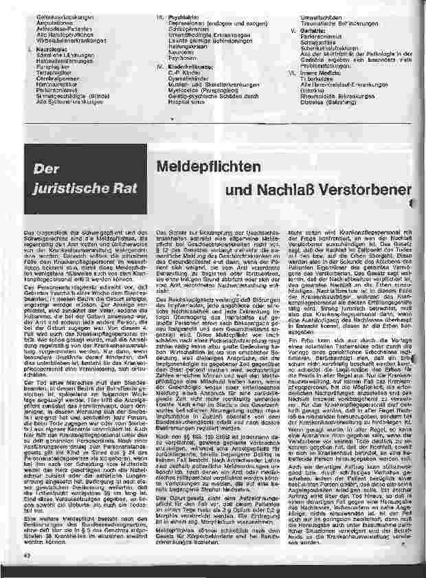 Vorschauseite 1: Meldepflichten und Nachlaß Verstorbener