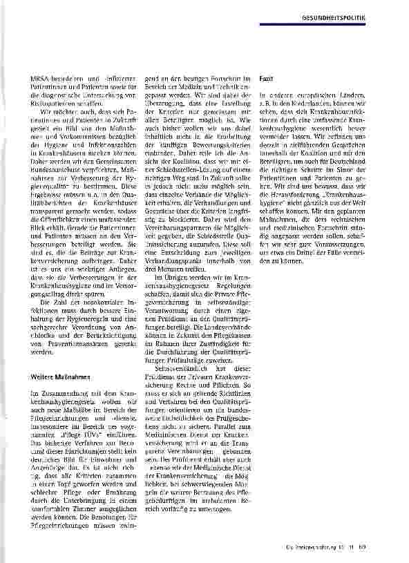 Vorschauseite 2: Das Krankenhaushygienegesetz