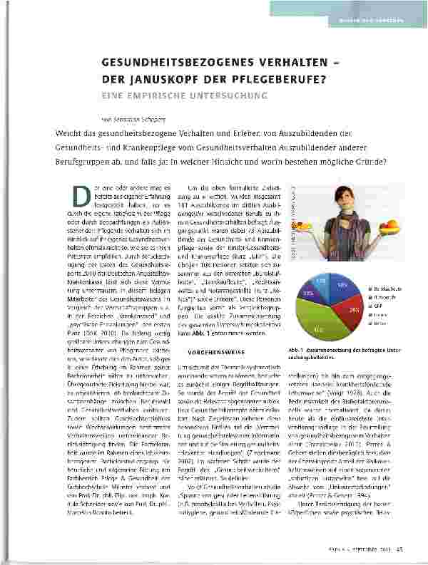 Vorschauseite 1: GESUNDHEITSBEZOGENES VERHALTEN -DER JANUSKOPF DER PFLEGEBERUFE?