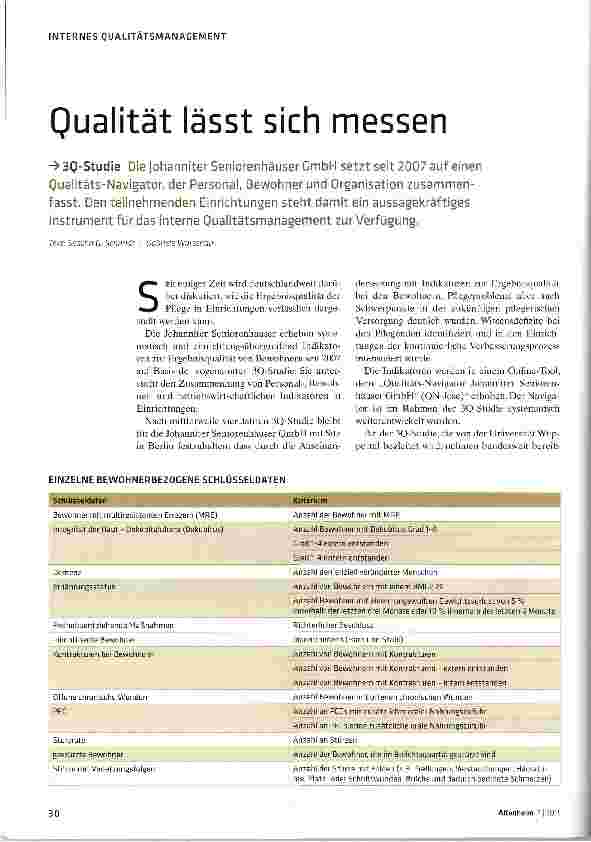 Vorschauseite 1: Qualität lässt sich messen