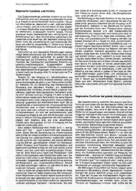 Vorschauseite 2: Depressive Zustände und Alkoholkrankheit