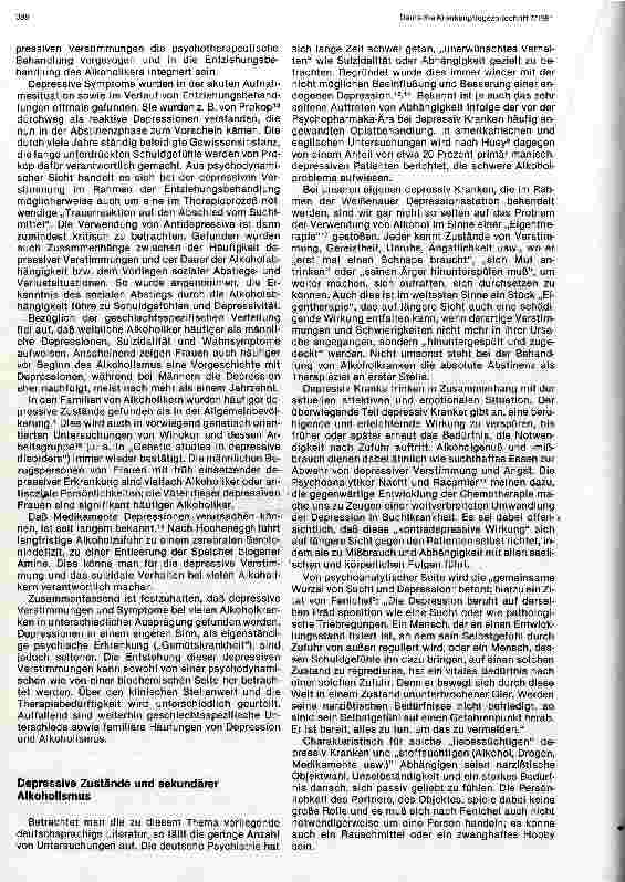 Vorschauseite 3: Depressive Zustände und Alkoholkrankheit