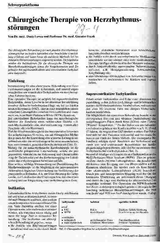 Vorschauseite 1: Chirurgische Therapie von Herzrhythmusstörungen