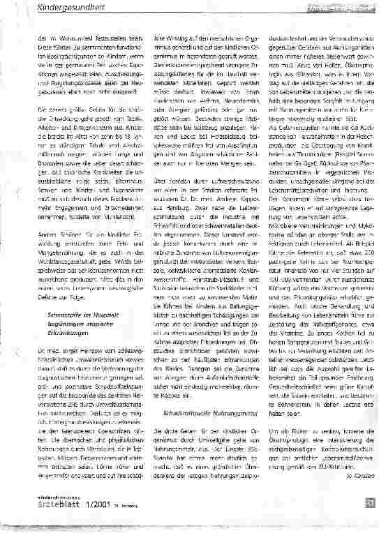 Vorschauseite 2: Handys gehören nicht in KinderhändeÄKN-Gesundheitsforum warnt vor möglichen Schäden des kindlichen Organismus