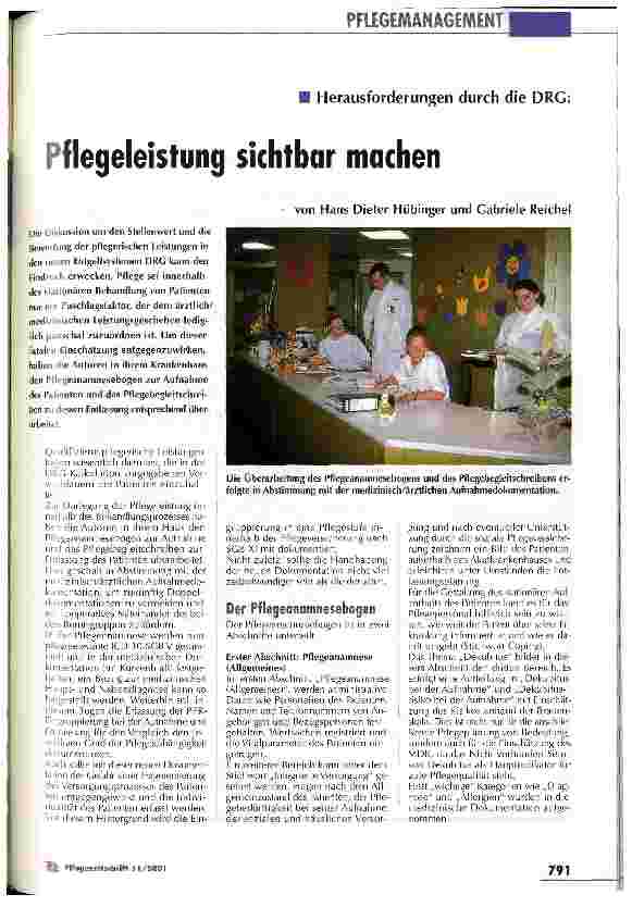 Vorschauseite 1: Pflegeleistung sichtbar machen Herausforderungen durch die DRG