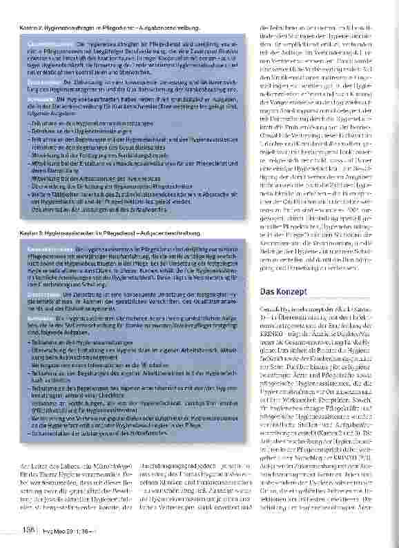 Vorschauseite 3: Personelle und organisatorische Voraussetzungen zur Prävention nosokomialer Infektionen: Positive Erfahrungen mit dem Konzept Hygienebeauftragte in der Pflege