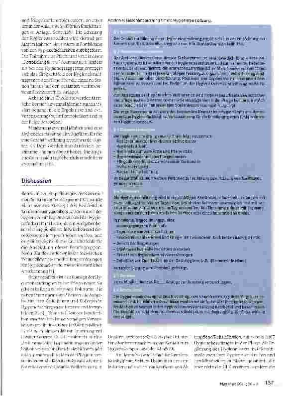 Vorschauseite 4: Personelle und organisatorische Voraussetzungen zur Prävention nosokomialer Infektionen: Positive Erfahrungen mit dem Konzept Hygienebeauftragte in der Pflege