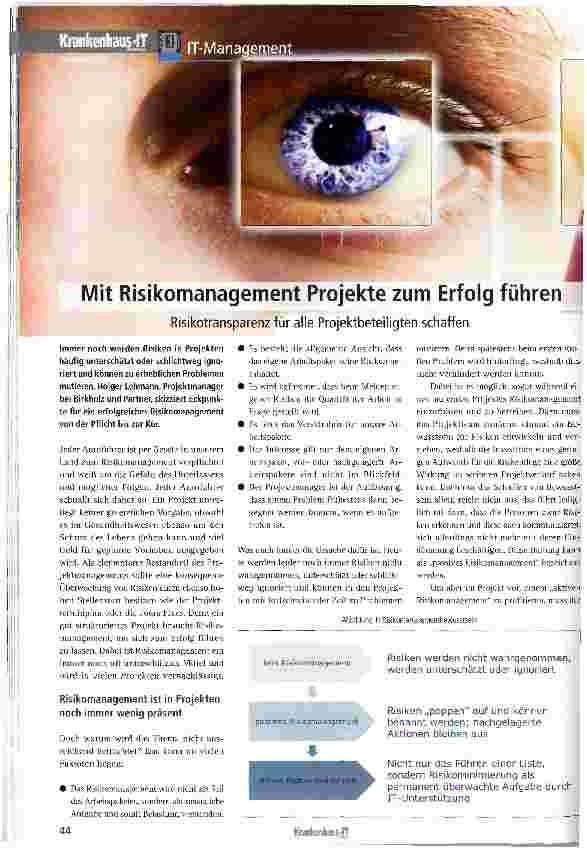Vorschauseite 1: Mit Risikomanagement Projekte zum Erfolg führen