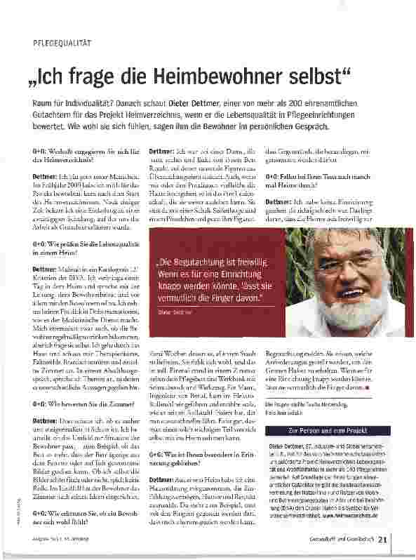 Vorschauseite 1: „Ich frage die Heimbewohner selbst