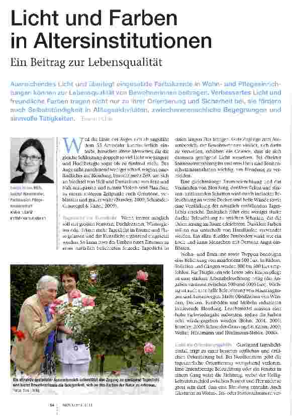 Vorschauseite 1: Licht und Farben in Altersinstitutionen