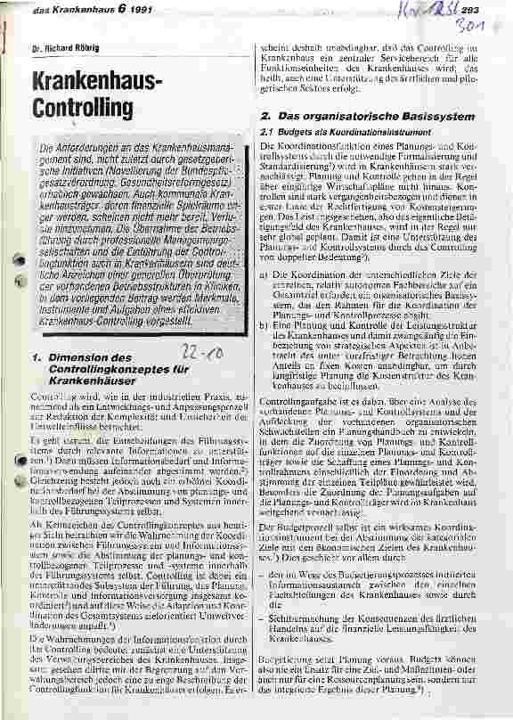Vorschauseite 1: Krankenhaus-Controlling