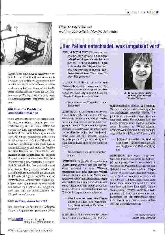 Vorschauseite 2: Neuer Lebensraum durch Wohnberatung Ein gutes Gespann: wohn mobil & Pflegedienste