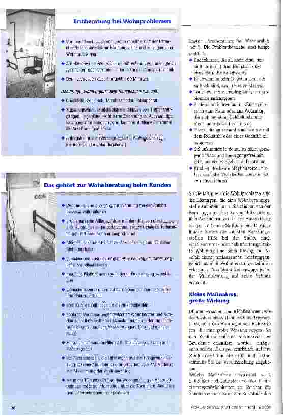 Vorschauseite 3: Neuer Lebensraum durch Wohnberatung Ein gutes Gespann: wohn mobil & Pflegedienste