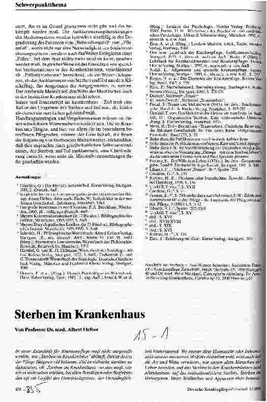 Vorschauseite 1: Sterben im Krankenhaus
