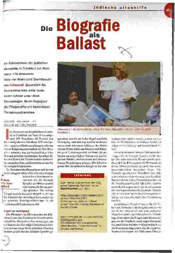 Vorschauseite 1: Die Biografie als Ballast
