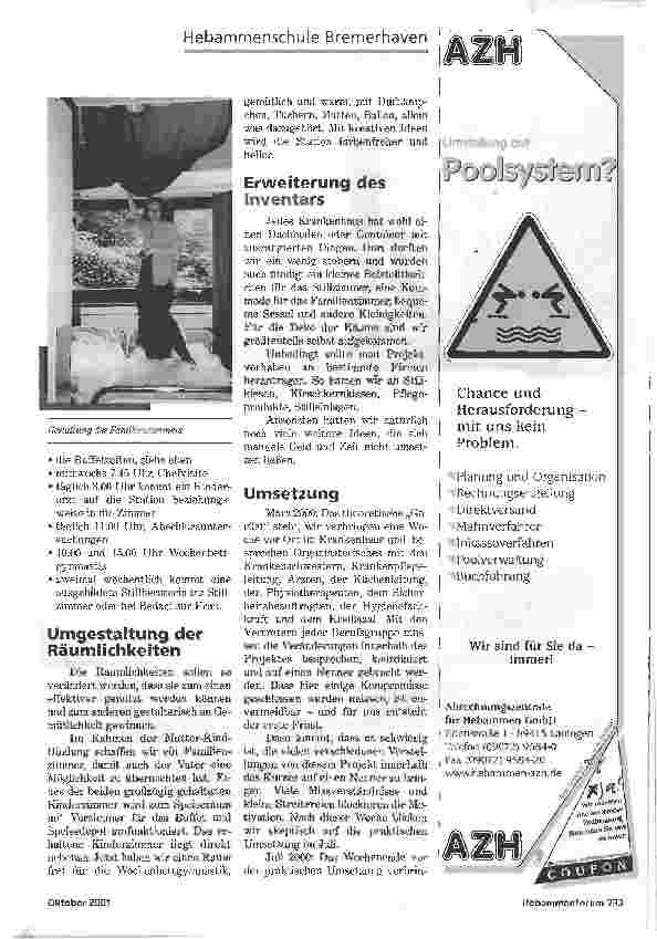 Vorschauseite 4: INTEGRATIVE WOCHENBETTPFLEGEPROJEKT EINES HEBAMMENKURSES AUS BREMERHAVEN