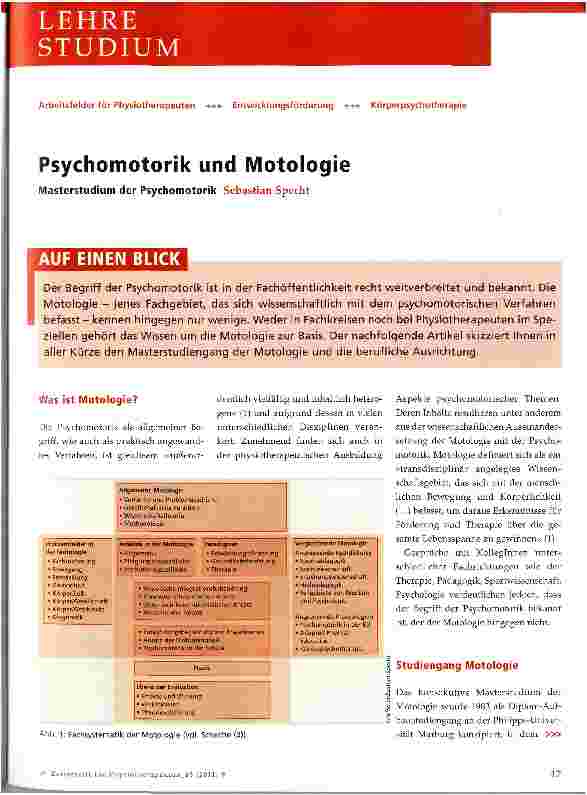 Vorschauseite 1: Psychomotorik und Motologie