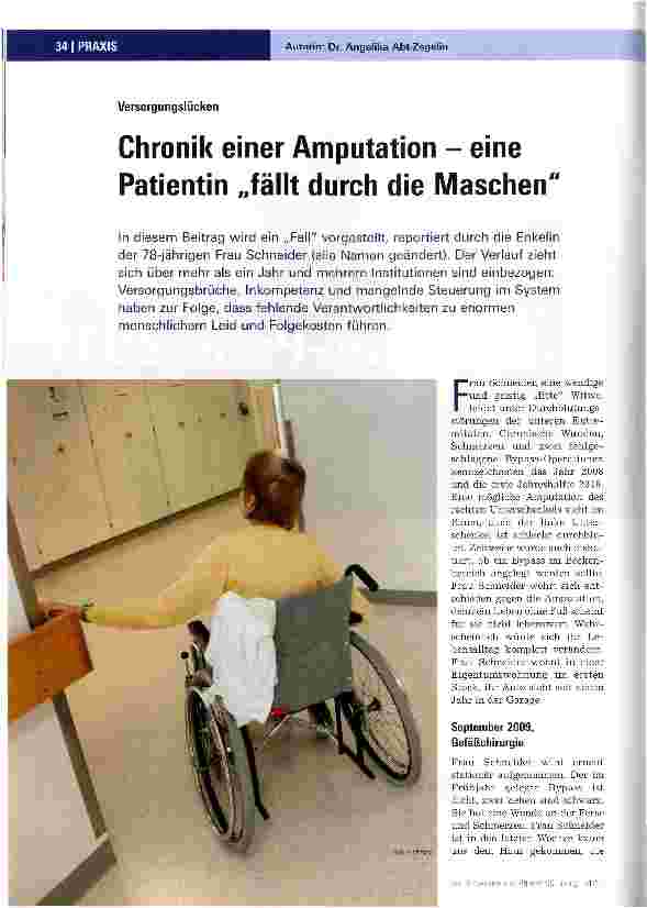 Vorschauseite 1: VersorgungslückenChronik einer Amputation - eine Patientin „fällt durch die Maschen