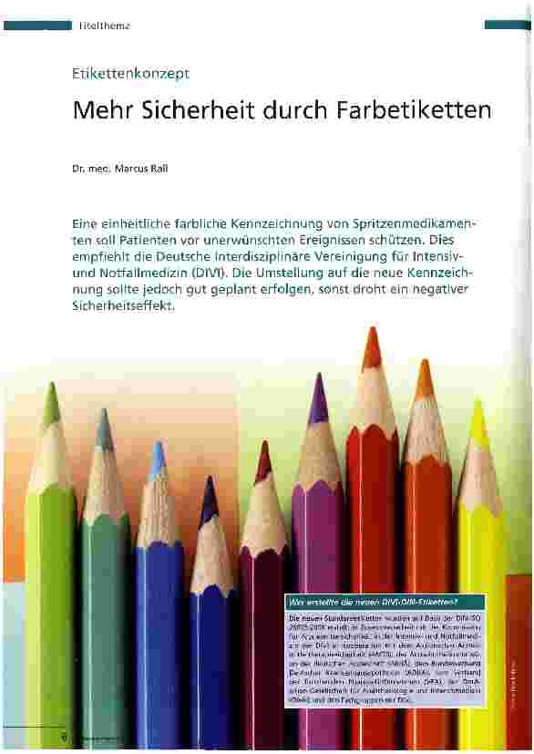 Vorschauseite 1: EtikettenkonzeptMehr Sicherheit durch Farbetiketten