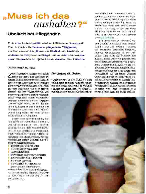Vorschauseite 1: Muss ich dasaushalten?Übelkeit bei Pflegenden