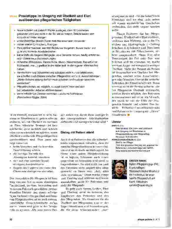 Vorschauseite 3: Muss ich dasaushalten?Übelkeit bei Pflegenden