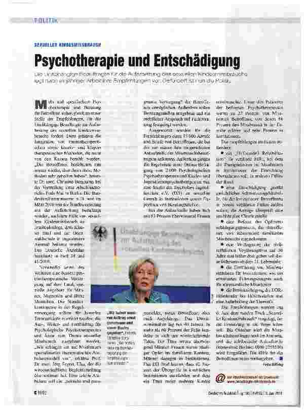 Vorschauseite 1: Psychotherapie und Entschädigung