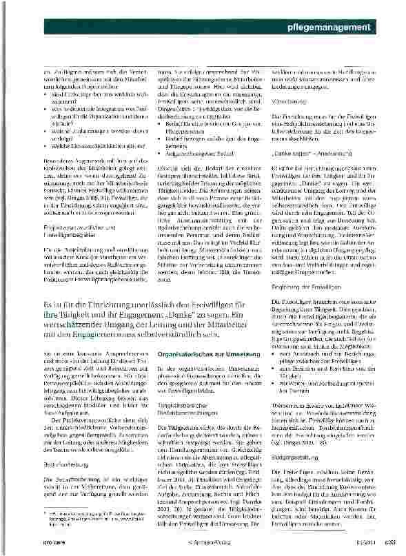 Vorschauseite 2: Freiwilliges Engagement in der Pflege