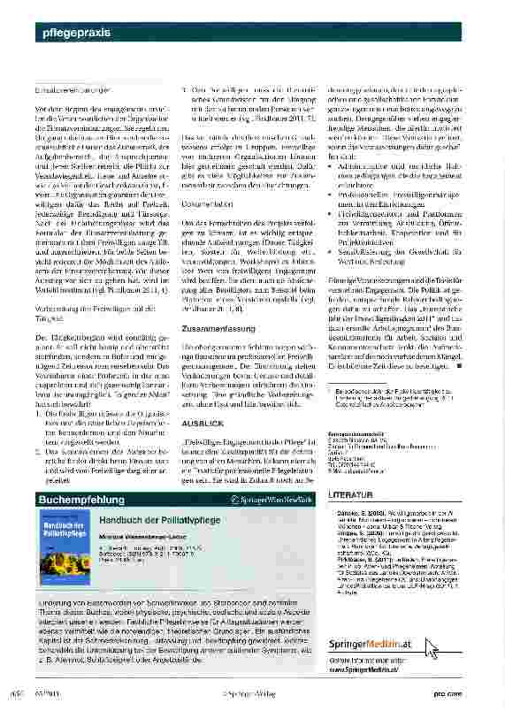 Vorschauseite 3: Freiwilliges Engagement in der Pflege