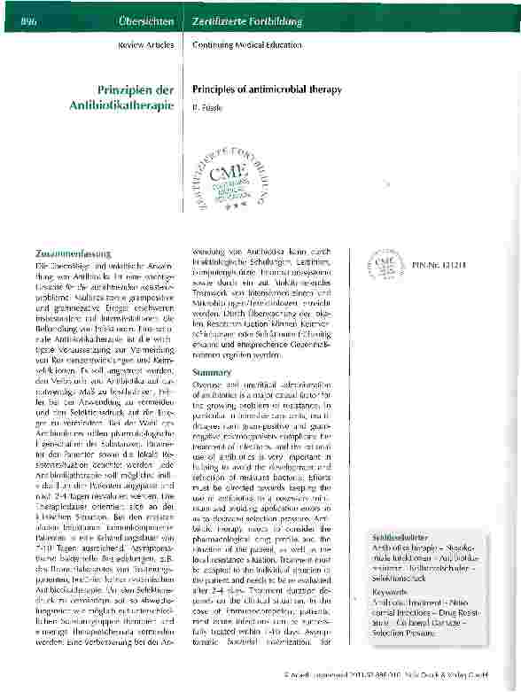 Vorschauseite 1: Prinzipien der Antibiotikatherapie