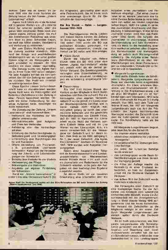 Vorschauseite 6: 75 Jahre Verbandszeitschrift und Fachzeitschrift für die Krankenpflege