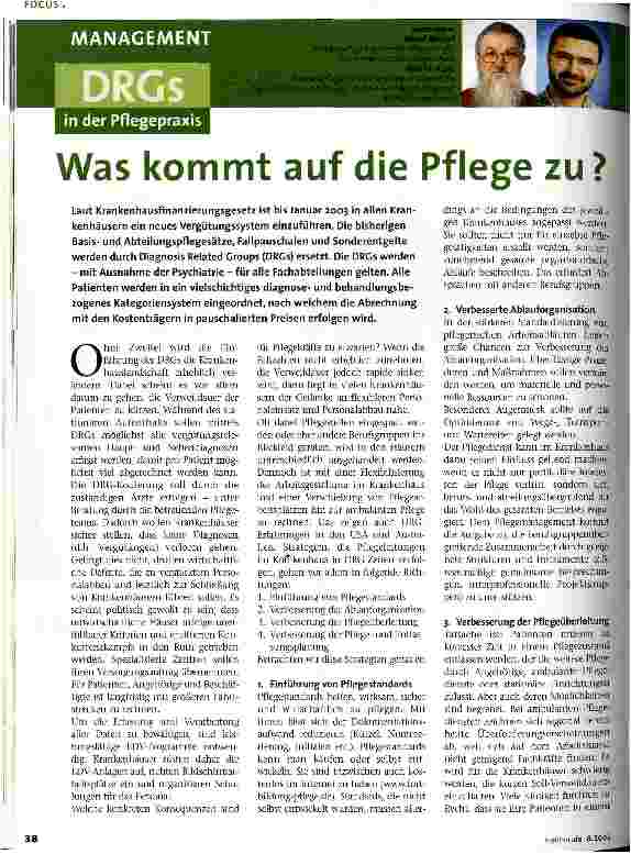 Vorschauseite 1: Was kommt auf die Pflege zu?