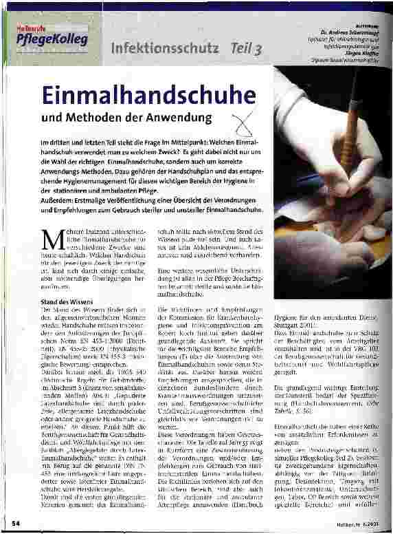 Vorschauseite 1: Einmalhandschuhe und Methoden der Anwendung Infektionsschutz Teil 3