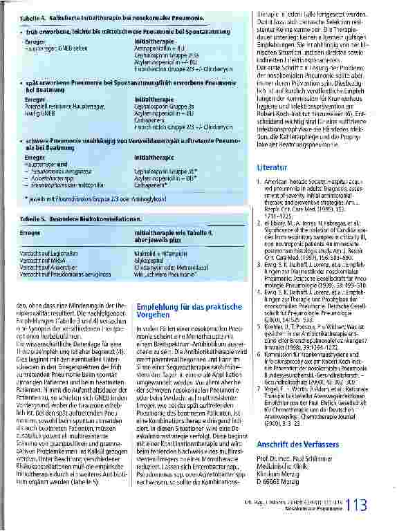 Vorschauseite 3: Nosokomiale Pneumonie - Diagnosesicherung und kalkulierte Therapie